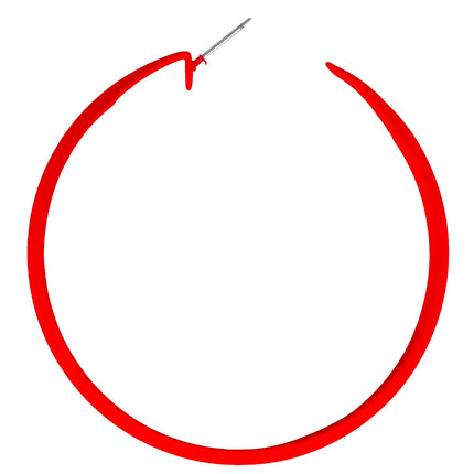 Neonowe kolczyki kółka w kolorze czerwonym