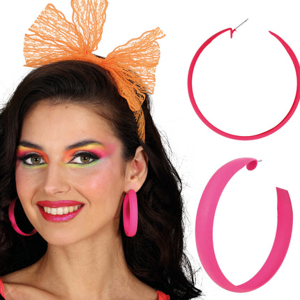 Neonowe kolczyki kółka