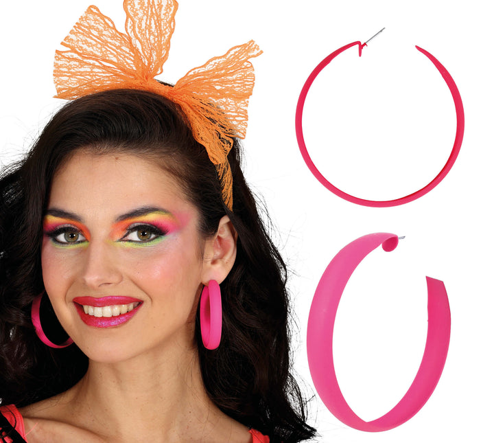 Neonowe kolczyki kółka