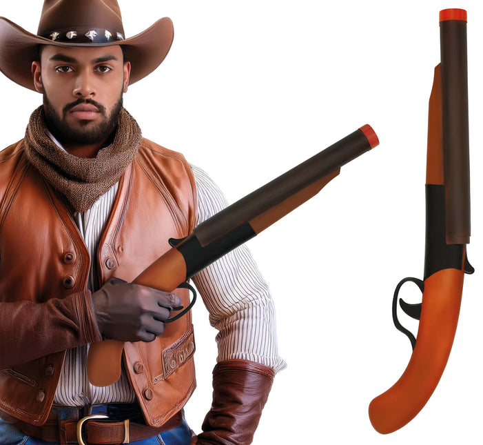 Brązowy sztuczny pistolet 50 cm