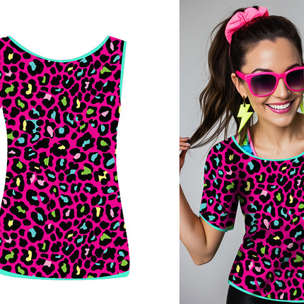 Koszulka w panterkę 80s