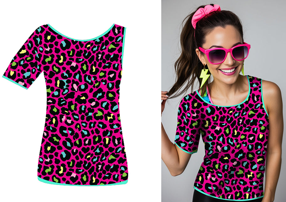 Koszulka w panterkę 80s