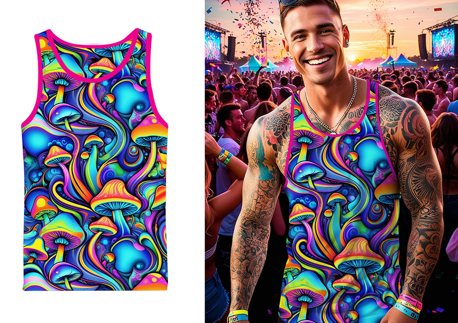 Psychodeliczna koszulka z grzybem, dla dorosłych