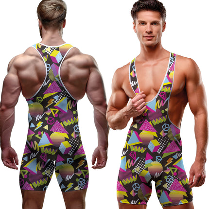 Neonowy kombinezon 80S dla mężczyzn