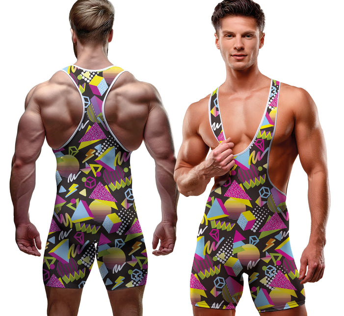 Neonowy kombinezon 80S dla mężczyzn