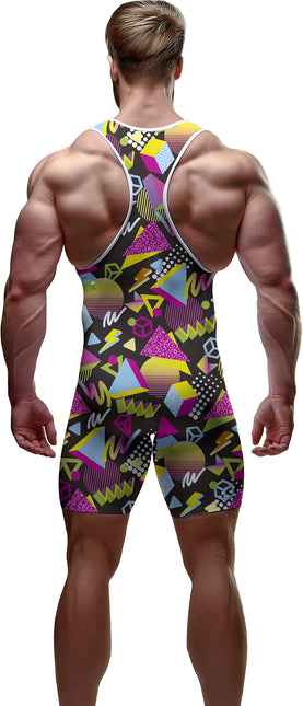 Neonowy kombinezon 80S dla mężczyzn