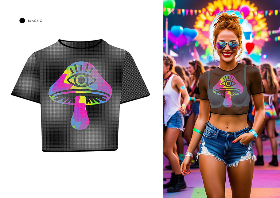 Siatkowa koszulka z grzybami