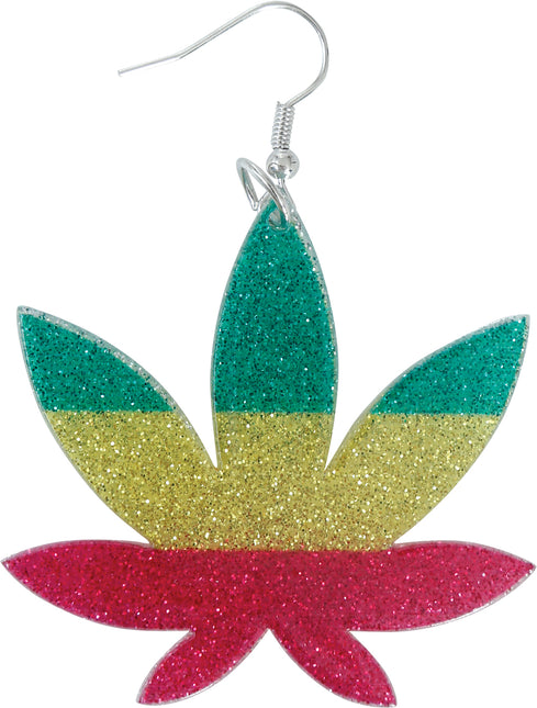 Kolczyki w kształcie liści marihuany
