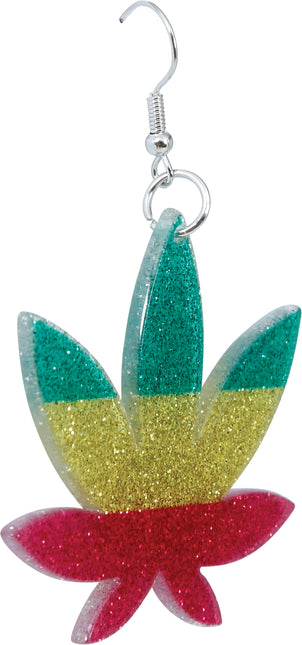 Kolczyki w kształcie liści marihuany