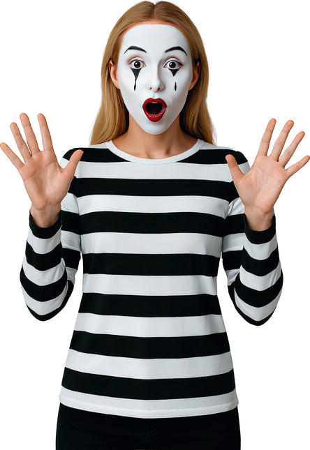 Czarno-biała koszula damska w paski