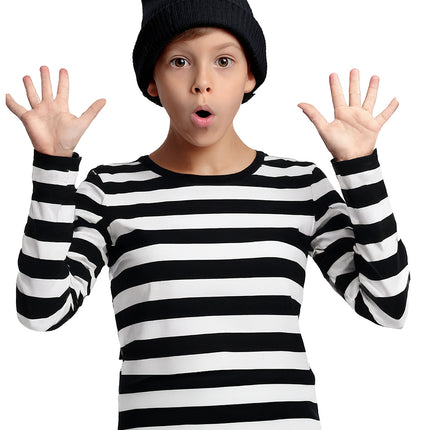 Czarno-biała koszula dziecięca w paski