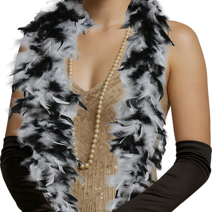 Pióro boa, 80 gr czarno-białe