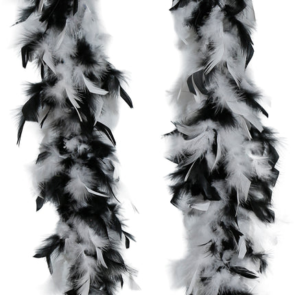 Pióro boa, 80 gr czarno-białe