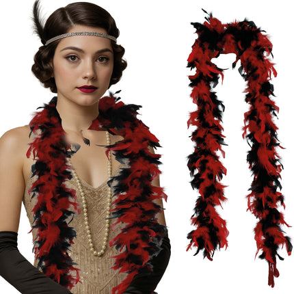 Pióro boa, 80 gr czerwone/czarne