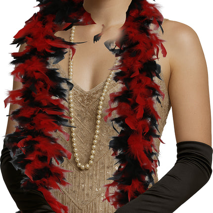 Pióro boa, 80 gr czerwone/czarne