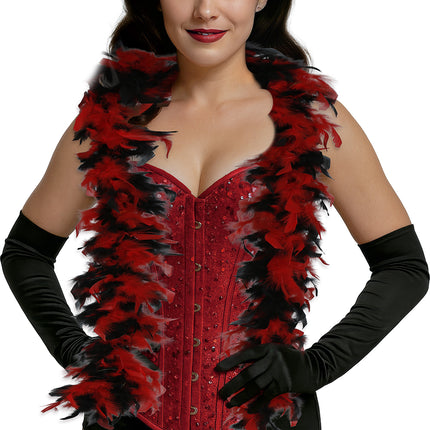 Pióro boa, 80 gr czerwone/czarne