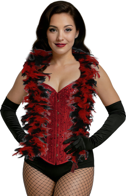 Pióro boa, 80 gr czerwone/czarne