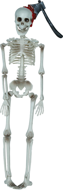 Dekoracja wisząca na Halloween Szkielet z toporem 40 cm