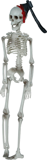 Dekoracja wisząca na Halloween Szkielet z toporem 40 cm