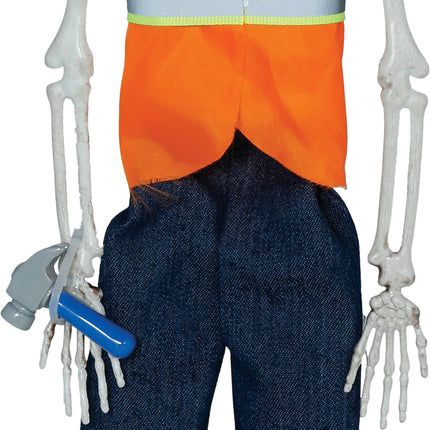 Halloweenowa lalka szkielet robotnika drogowego 40 cm