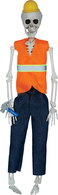 Halloweenowa lalka szkielet robotnika drogowego 40 cm