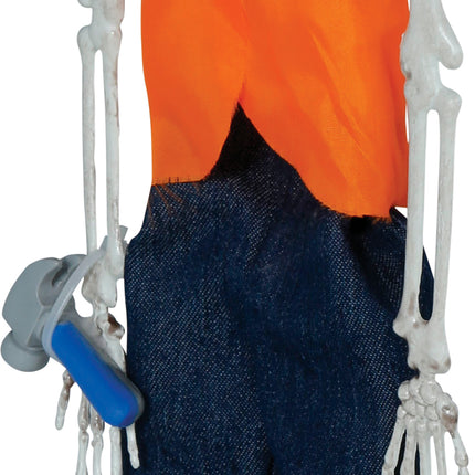 Halloweenowa lalka szkielet robotnika drogowego 40 cm