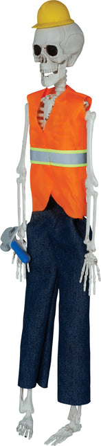 Halloweenowa lalka szkielet robotnika drogowego 40 cm