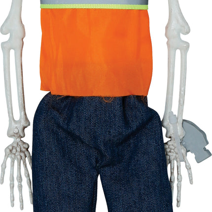 Halloweenowa lalka szkielet robotnika drogowego 40 cm