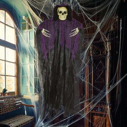 Halloweenowy szkielet czarno-fioletowy 90 cm