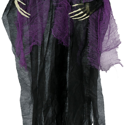 Halloweenowy szkielet czarno-fioletowy 90 cm