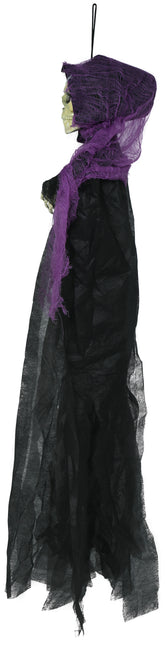 Halloweenowy szkielet czarno-fioletowy 90 cm