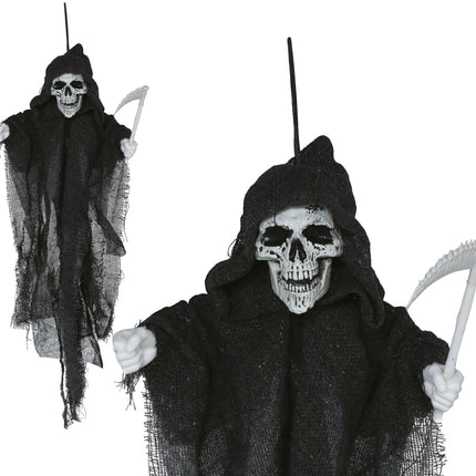 Halloweenowa lalka szkielet z kosą