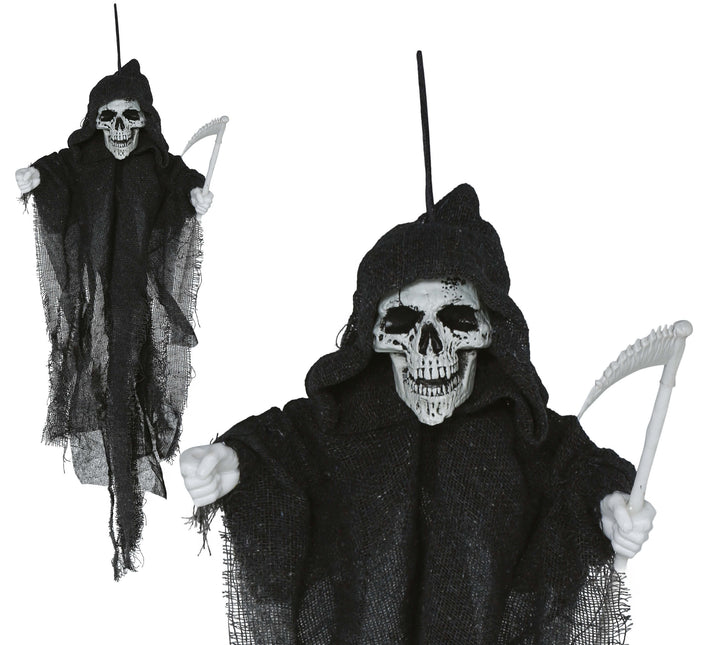Halloweenowa lalka szkielet z kosą