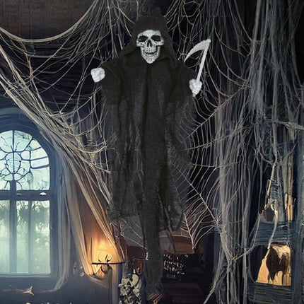 Halloweenowa lalka szkielet z kosą
