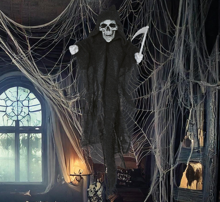 Halloweenowa lalka szkielet z kosą