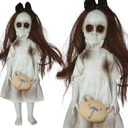 Halloweenowa lalka dziewczynka z przytulanką 30 cm