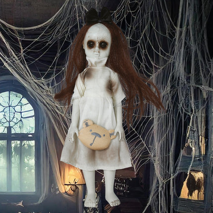 Halloweenowa lalka dziewczynka z przytulanką 30 cm