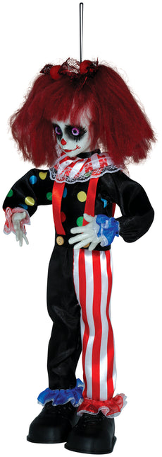 Halloweenowa lalka klaun 40 cm