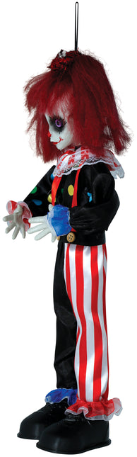 Halloweenowa lalka klaun 40 cm