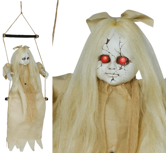 Lalka na Halloween ze światłem i dźwiękiem 75 cm
