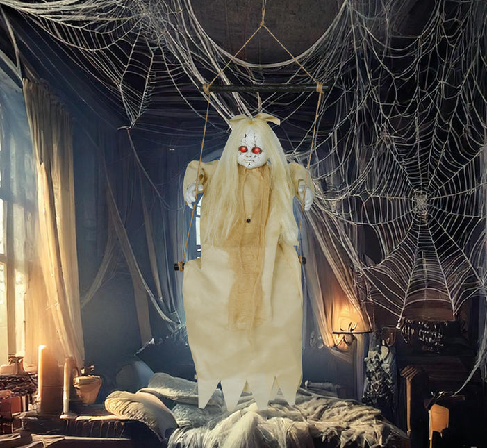 Lalka na Halloween ze światłem i dźwiękiem 75 cm
