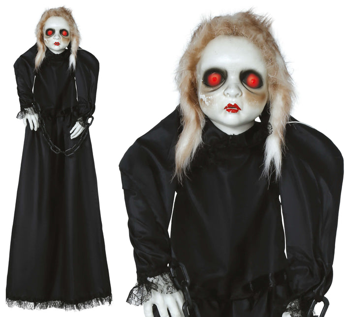 Lalka na Halloween ze światłem, dźwiękiem i ruchem 1,50 m