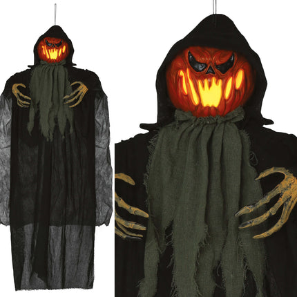 Halloweenowa lalka dynia ze światłem 1,2 m