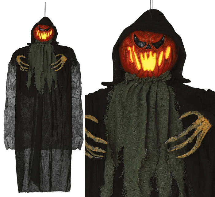 Halloweenowa lalka dynia ze światłem 1,2 m