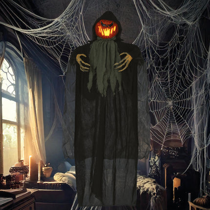 Halloweenowa lalka dynia ze światłem 1,2 m