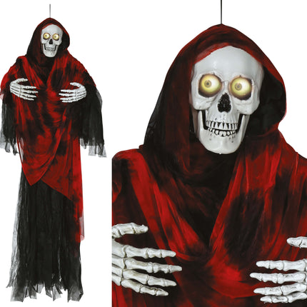 Halloweenowa lalka szkielet ze światłem i ruchomymi oczami 1.7m