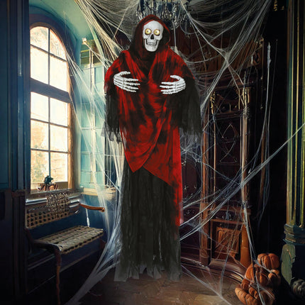 Halloweenowa lalka szkielet ze światłem i ruchomymi oczami 1.7m