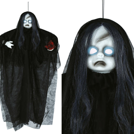 Lalka Halloween ze światłem i dźwiękiem 90 cm