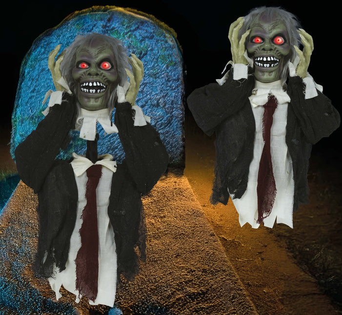 Lalka Halloween Zombie ze światłem, dźwiękiem i ruchem 55 cm