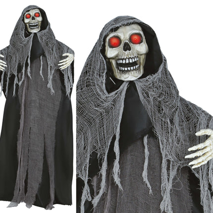 Halloweenowa lalka szkielet ze światłem, dźwiękiem i ruchem 1,7 m